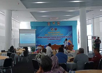 Kantor Kesyahbandaran dan Otoritas Pelabuhan (KSOP) Sibolga bekerja sama dengan PT. Pelabuhan Indonesia (Persero) Regional 1 Cabang Sibolga melaksanakan Sosialisasi KM 43 Tahun 2023. (Garudaonline/ist)