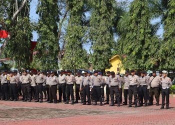 Amankan Tahapan Kampanye Pemilu 2024, Polres Langkat Gelar Apel