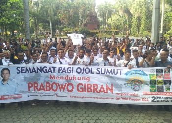 Garda Ojol Sumut Dukung Menangkan Prabowo-Gibran Satu Putaran