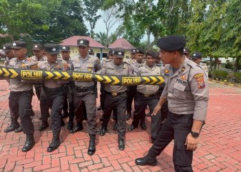 Jelang Pilkada Serentak 2024, Polres Langkat Gelar Latihan Dalmas