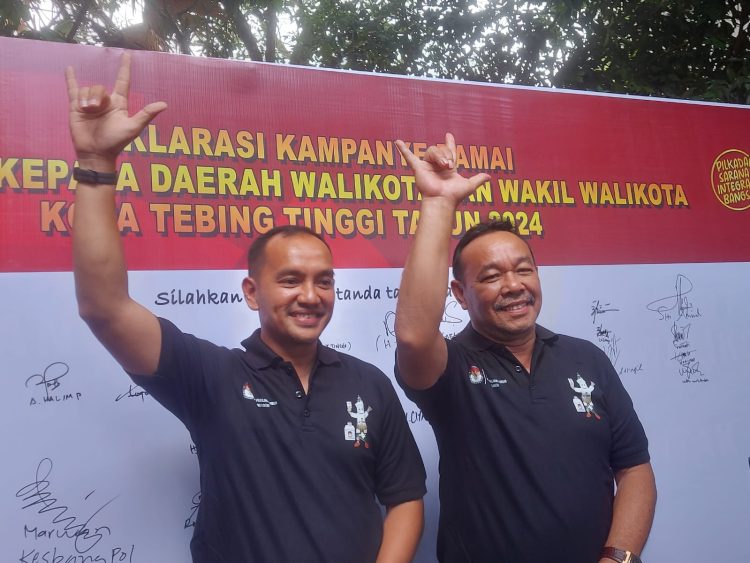 Paslon Wali Kota Tebing Tinggi IDAMAN  Hadiri Deklarasi Kampanye Damai