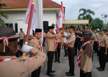 Peringati Hari Pramuka ke-63, Kwarcab Kota Tebing Tinggi Gelar Upacara 