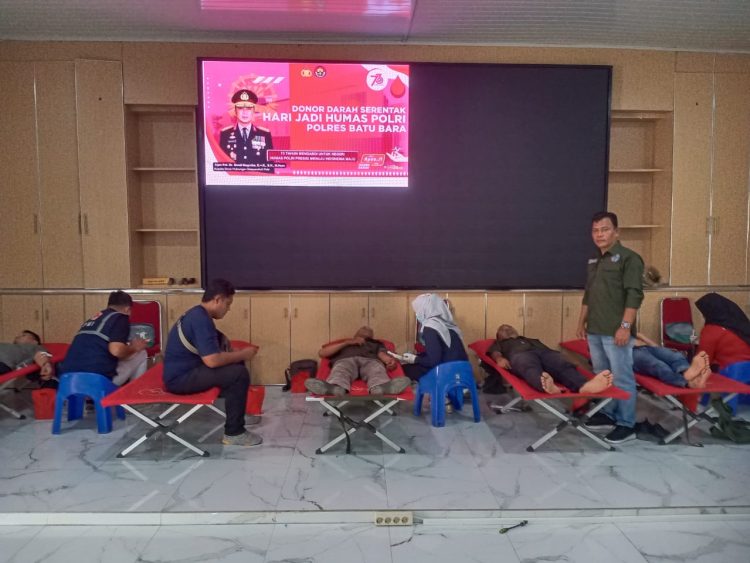 Sambut HUT ke-73 Humas Polri, Polres Batu Bara Gelar Donor Darah