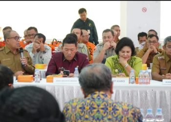 Rakor Penanggulangan Bencana, Pj Bupati Langkat Laporkan Banjir Tanjung Pura ke BNPB