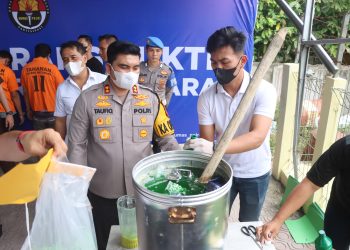 Kapolres Batubara Pimpin Pemusnahan Sabu dan Pil Ekstasi
