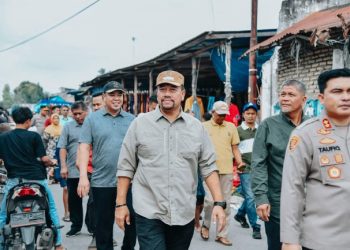 Bupati Bahar Bersama Kapolres Batu Bara Sidak Harga Sembako di Pasar Tradisional
