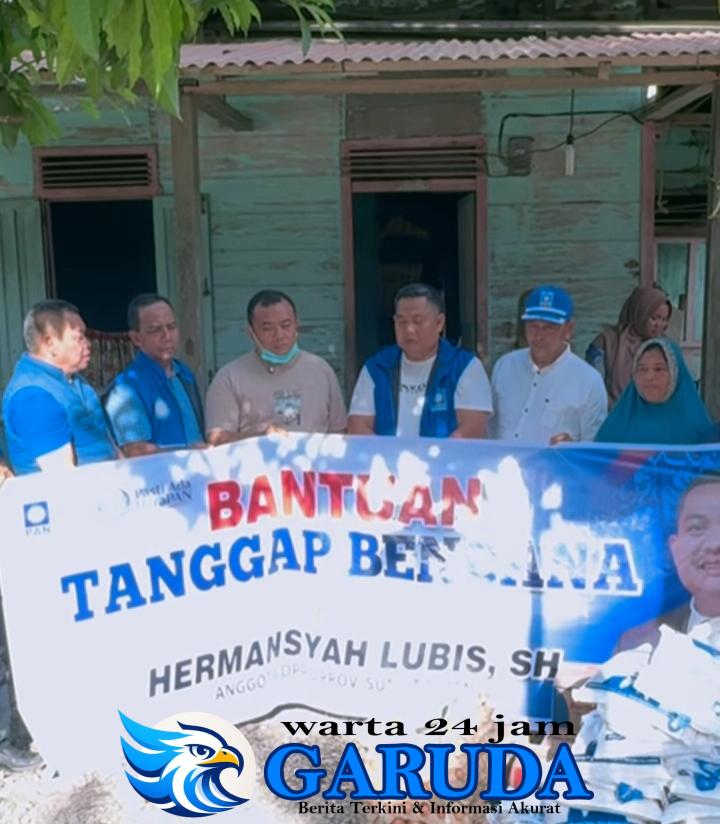 Anggota FPAN DPRD Sumut Hermansyah Lubis Gerak Cepat Bantu Warga Terdampak Bencana di Tapsel
