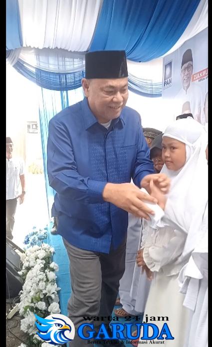 Doa Akhir Tahun, DPW dan Ketua FPAN DPRD Sumut Yahdi Khoir Harahap Santuni Ratusan Anak Yatim