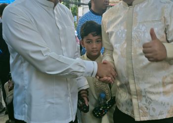 Ketua FPAN DPRD Sumut Yahdi Khoir dan Keluarga Salat Ied Bersama Ketum Zulkifli Hasan